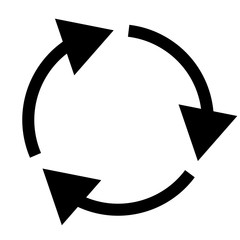 Triple curved recycle/refresh icon