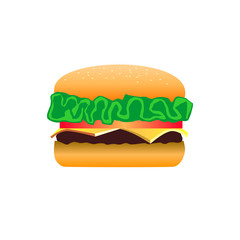 Fast food burger vector icon