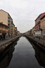 Naklejka premium Naviglio grande in Milan, Italy