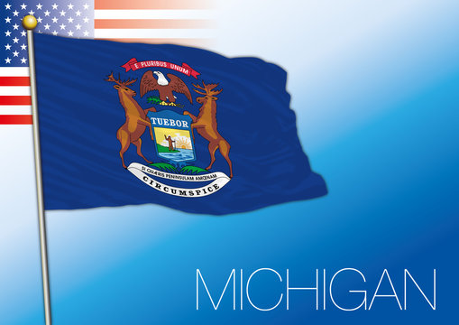 Michigan federal state flag, United States
