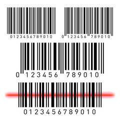 Set of bar codes isolated on white background. Vector