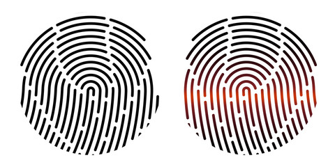 Fingerprint. Vector illustration. Security system. Digital lock