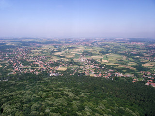Panorama of the Serbian village of the air