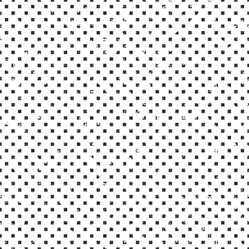 Distressed geometric seamless pattern. Halftone made of little defoemed squares. Grunge and rough effect for design and illustration.