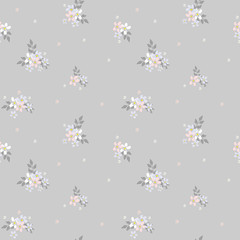 Fashionable pattern in small flowers. Floral seamless background for textiles, fabrics, covers, wallpapers, print, gift wrapping and scrapbooking. Raster copy.