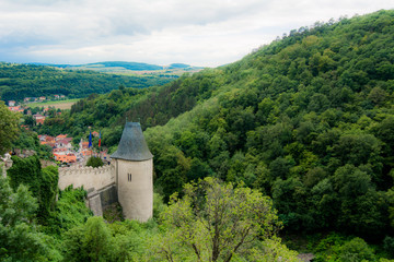 Fototapeta na wymiar Panorama dal castello di Karlestein in Repubblica Ceca