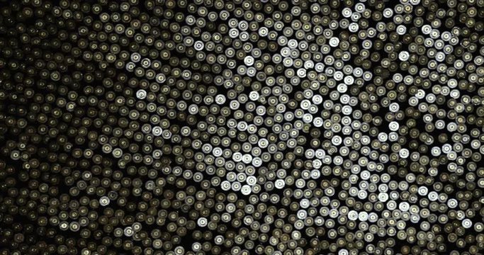 Many bullets. War, ammunition, aggression concepts. Rows of bullet. Bullets Background.