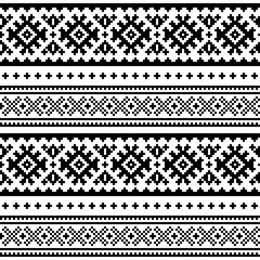 Jednolite wzór sztuki ludowej, Laponia tradycyjny design, bezszwowe tło wektor Sami Skandynawskie, nordyckie tapety - 193568213
