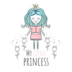 Princess. Watercolor vector illustration