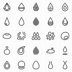 Waterdrop symbols and icons