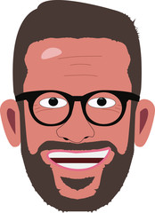 face of a smiling man with glasses