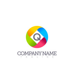 q modern letter logo template