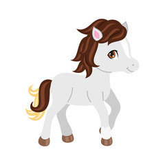 Adorable cartoon horse character.