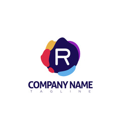 r modern letter logo template