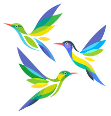Stylized Birds in flight