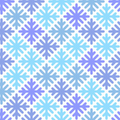 Seamless pattern with geometric snowflakes
