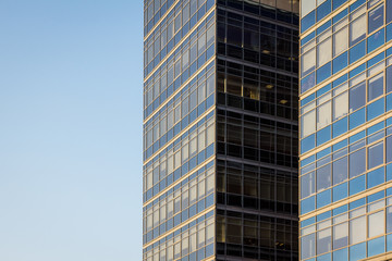 Office building made of glass in  Warsaw, Poland