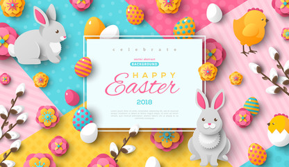 Easter card with square frame