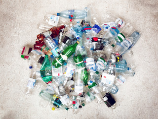 Big pile of empty plastic bottles.