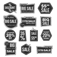 Sale Banners Set Vector. Dotted Cutting Line. Coupon Label. Special Offer Banner. Flat Isolated Illustration