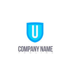 u modern letter logo template