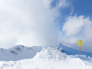A lot of snow in the mountains