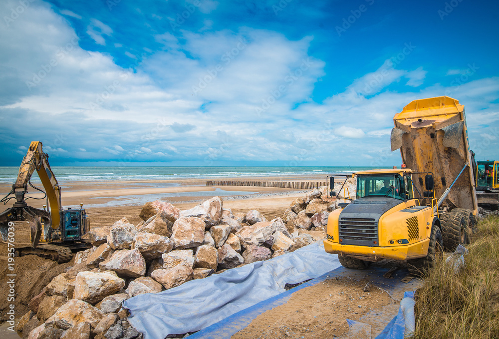 Canvas Prints travaux sur la digue