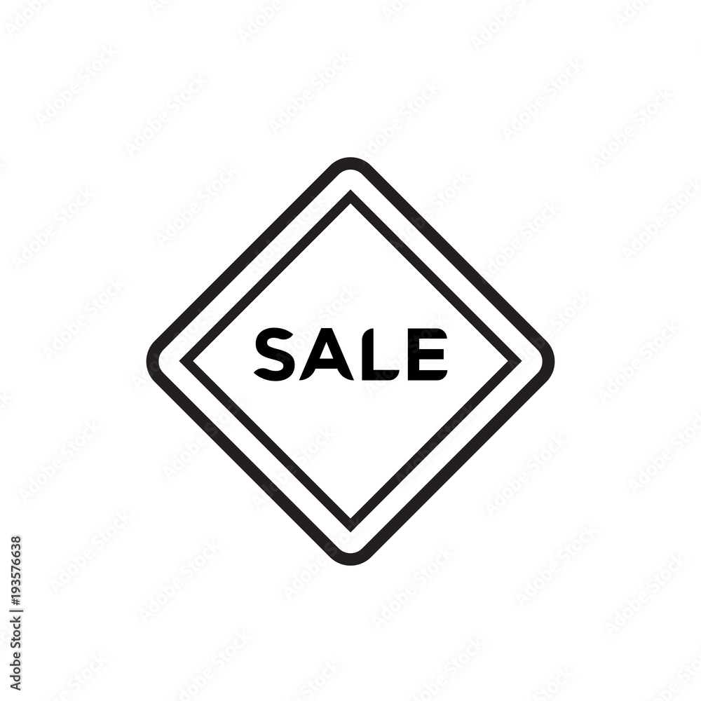 Aufkleber sale icon thin line outline isolated on white background for your web and mobile app design, vector 
