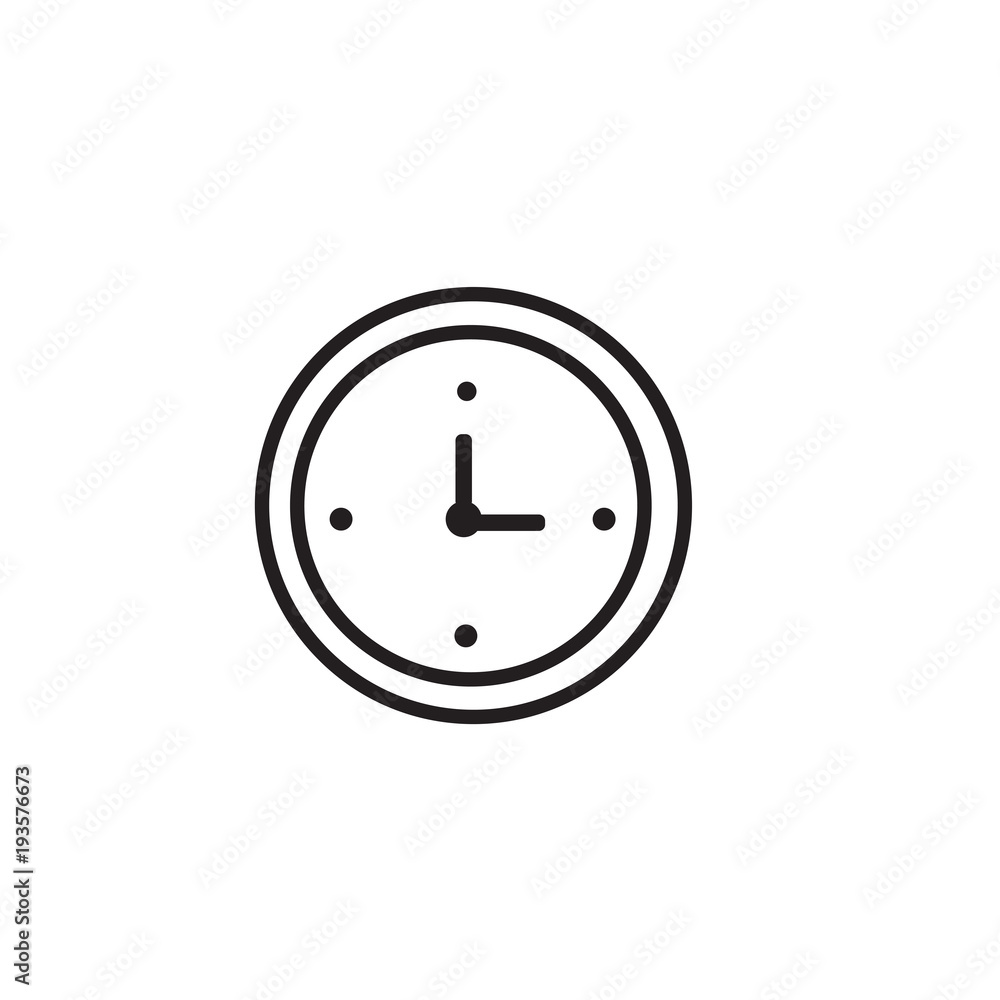 Poster clock icon thin line outline isolated on white background for your web and mobile app design, vector