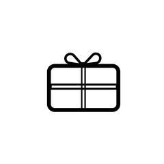 Gift icon thin line outline isolated on white background for your web and mobile app design, vector illustration