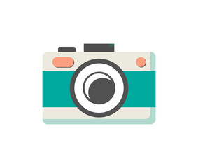 Photo Camera of Green Color Vector Illustration