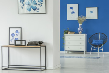 Floral blue apartment interior