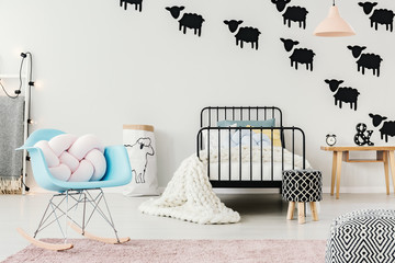 Interior with sheep motif