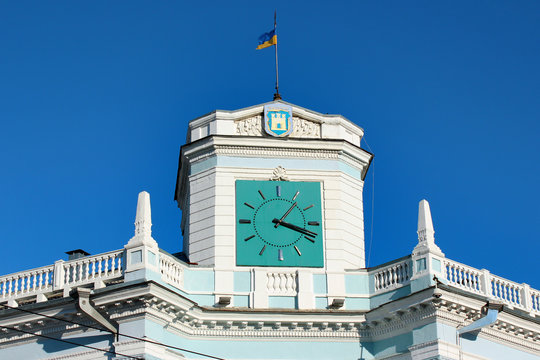 Clocks on the tower in Zhytomyr, Ukraine 