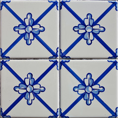 patterned colored tiles on houses symbol of Lisbon. Abstract, ornament, European authentic style
