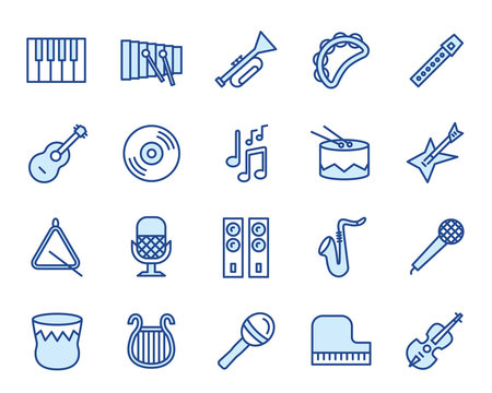 Music Instruments Vector Icon Set