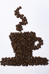 coffee beans on a white background