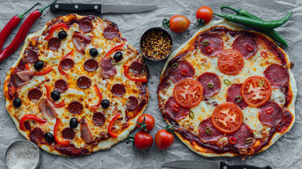 salami and sausage pizza