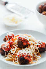 pasta and meatballs