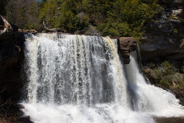 waterfall in the spring