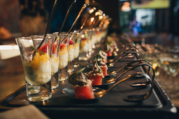 Delicious canapes as event dish - obrazy, fototapety, plakaty