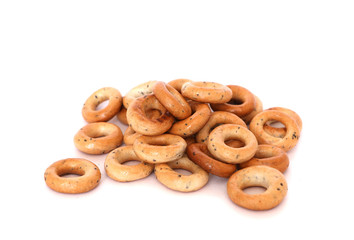 small bagels on a white background