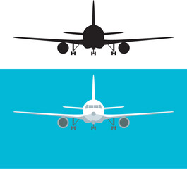 passenger plane vector illustration flat style   front