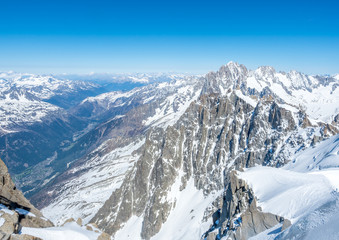 Mont Blanc mountain peak in Chamonix, France