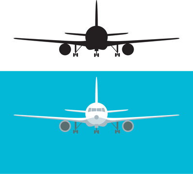 passenger plane vector illustration flat style   front
