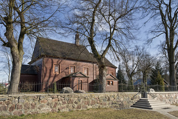 Fototapeta na wymiar Historic wooden church in Glinianka, Masovia, Poland.