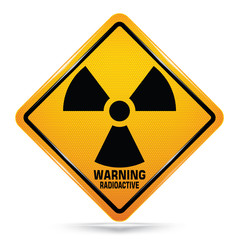 Obraz premium Radioactive sign on white background, Attracting attention,Compulsory, Control ,practice, Security first sign, Idea for graphic,web design,EPS10.