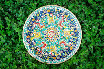 persian pattern on a handmade plat