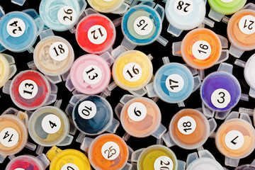 Paint containers for painting by numbers