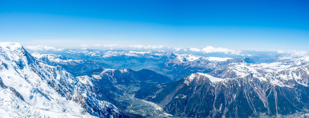 Mont Blanc mountain peak in Chamonix, France